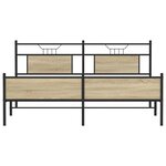 vidaXL Cadre de lit en métal sans matelas chêne sonoma 180x200 cm