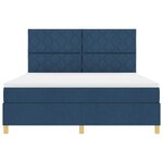 vidaXL Lit à ressorts avec matelas Bleu 180 x 200 cm tissu