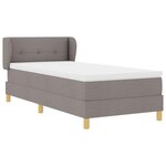 vidaXL Lit à Ressorts avec Matelas Crème 90x200 cm Tissu Taupe