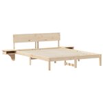 vidaXL Cadre de lit avec tête de lit Marron 150 x 200 cm Pin massif
