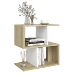 Vidaxl tables de chevet 2 pièces blanc et chêne 50x30x51 5 cm aggloméré