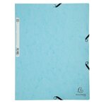 Lot De 3 Chemises À Élastiques 3 Rabats Carte Lustrée 400g/m2 - A4 - Océan - X 17 - Exacompta