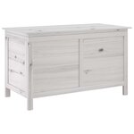 vidaXL Boîte de rangement de jardin blanc bois massif de sapin