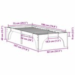 vidaXL Cadre de lit surélevé Marron 75 x 190 cm Bois massif en pin