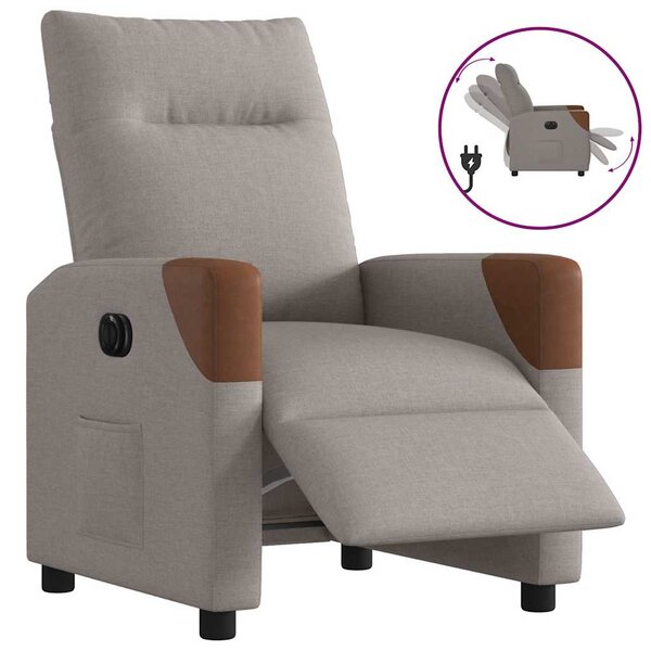 vidaXL Fauteuil inclinable électrique Taupe Tissu
