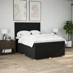 vidaXL Sommier à lattes de lit avec matelas Noir 140x200 cm Tissu