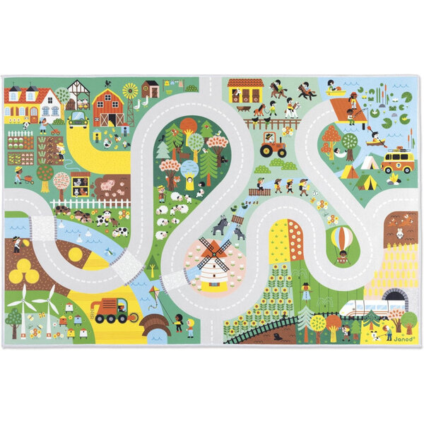 Tapis de jeu - Chambre - Enfant - Campagne  ferme - 120x78cm - Dès 2 ans - Janod