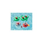 Porte boisson gonfable pour piscine ou plage  flotteur  accessoire d'eau  capacité 2 boissons - cactus 34x33cm