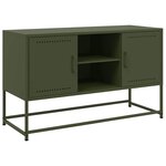 vidaXL Meuble TV vert olive 100 5x39x60 5 cm acier