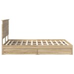 vidaXL Lit de Rangement Chêne Sonoma 150 x 200 cm Bois d'ingénierie