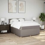 vidaXL Sommier à lattes de lit avec matelas Taupe 140x200 cm Tissu