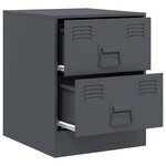 vidaXL Table de chevet anthracite 34 5x39x44 cm acier
