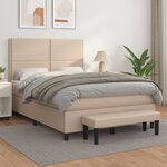 vidaXL Sommier à lattes de lit avec matelas Cappuccino 140x190 cm