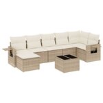 vidaXL Salon de jardin avec coussins 8 Pièces beige résine tressée