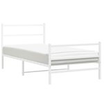 vidaXL Cadre de lit métal sans matelas et pied de lit blanc 100x190 cm