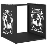 vidaXL Portant de bois chauffage noir 40x40x40 cm