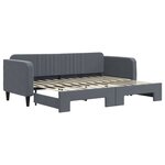 vidaXL Lit de jour avec gigogne sans matelas gris foncé 80x200 cm