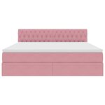 vidaXL Lit avec rangement et LED avec LED Rose 180 x 200 cm Velours