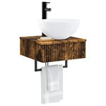 vidaXL Basin de lavage mural Chêne fumé 40 x 41 x 40 5 cm
