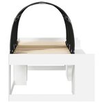 vidaXL Cadre de lit avec tunnel 3 Pièces Blanc et noir Bois d’ingénierie