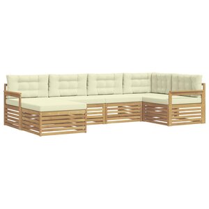 vidaXL Ensemble de canapés d'extérieur 6 Pièces Blanc et crème Polyester