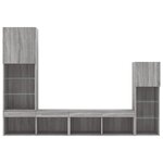 vidaXL Unités murales TV avec LED 4 Pièces gris sonoma bois d'ingénierie