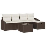 vidaXL Ensemble de canapé de jardin 6 Pièces Marron 55 x 55 x 37 cm