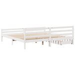 vidaXL Cadre de lit sans matelas blanc 200x200 cm bois massif de pin