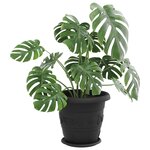 vidaXL Pots de plantes 6 Pièces Noir Ø 39 x 32 cm Plastique