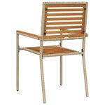 vidaXL Chaises de Jardin 4 Pièces Crème  Brun