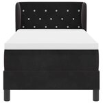 vidaXL Lit à ressorts avec matelas Noir 80 x 200 cm Velours