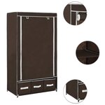 vidaXL Garde-robe Marron 87x49x159 cm Tissu