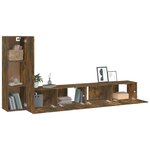 vidaXL Ensemble de meubles TV 3 Pièces Chêne fumé Bois d'ingénierie