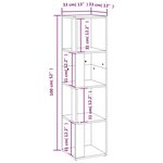 vidaXL Armoire d'angle Noir 33x33x132 cm Bois d’ingénierie