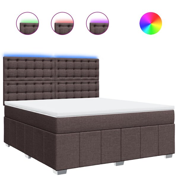 vidaXL Sommier à lattes de lit avec matelas Marron foncé 180x200 cm