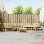 vidaXL Ensemble de canapés d'extérieur 7 Pièces Blanc et Beige