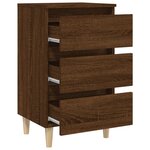 vidaXL Table de chevet avec pieds en bois Chêne marron 40x35x69 cm