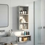 vidaXL Armoire murale de salle de bain Gris Béton 30 x 14 x 70 cm