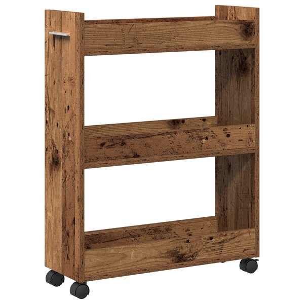 Cabinet roulant en bois ancien 60x22x79 cm en bois reconstitué