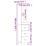 vidaXL Buffet haut Chêne sonoma 34 5x34x180 cm Bois d'ingénierie
