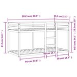 vidaXL Lit superposé cire marron 80x200 cm bois de pin massif