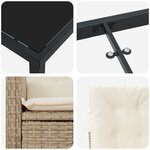 vidaXL Ensemble de salle à manger de jardin de 7 pièces avec coussins en rattan poly beige
