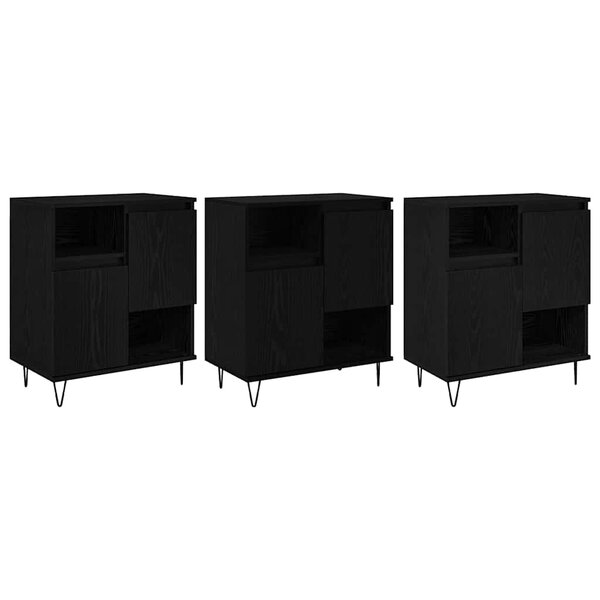 vidaXL Buffets 3 Pièces Chêne noir 180 x 35 x 70 cm Bois d'ingénierie