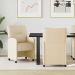 vidaXL Chaises de salle à manger 2 Pièces Crème 57 x 67 x 95 cm tissu