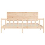 vidaXL Cadre de lit avec tête de lit 200x200 cm bois massif