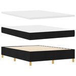 Lit Box Spring vidaXL avec Matelas Noir 140x200 cm Tissu