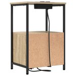 vidaXL Table de nuit avec station de chargement 2 Pièces Chêne sonoma