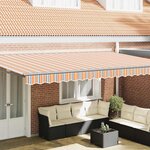 vidaXL Auvent Rétractable Rayure Multicolore 500x300 cm tissu
