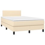vidaXL Sommier à lattes de lit avec matelas Crème 120x200 cm Tissu