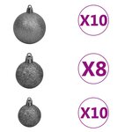 vidaXL Arbre de Noël artificiel pré-éclairé et boules 210 cm vert